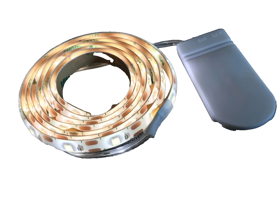 60 WARM WHITE LED (1m long) CR2032 Battery Strip Light - Image 1 of 4