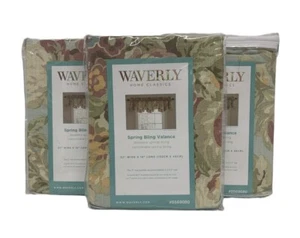 WAVERLY Classics Spring Bling Vapor Window Valances 52"x 18" Short Curtains X 3 - Picture 1 of 4