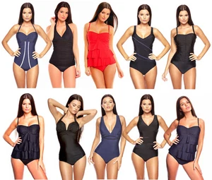 TRAJE DE BAÑO NEGRO ROJO AZUL MONOKINI NUEVO MODELO DE UNA PIEZA A ELEGIR TALLA 36 - 56 - Imagen 1 de 24