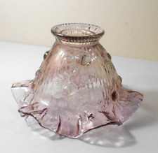 FENTON Glass Amethyst light purple Cabbage Rose Fairy Light Lamp Shade
