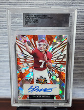 2022 Leaf Valiant Football Spencer Rattler Orange Crystal 1/1 Proof Autograph