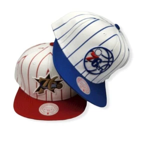 Mitchell & Ness Philadelphia 76ers Retro Pinstripe Adjustable Snapback Hat Cap - Picture 1 of 12