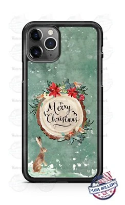 Capa telefone Merry Christmas Rabbit Holiday para iPhone 12 Samsung A10e Google 3XL - Imagem 1 de 4