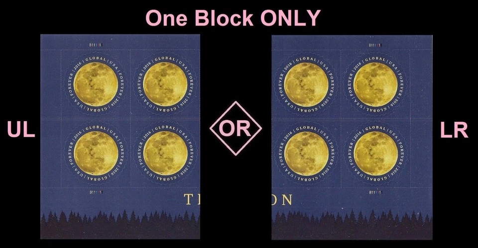 [OOS] US #5058 MNH Plate Block 2016 Global Forever The Moon - Image 1 of 1
