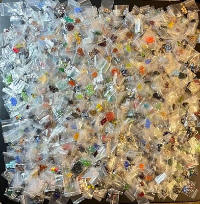 55 Bag Mixed Bead Lot Glass Stone Metal Charms Findings New NO PLASTIC! - Image 1 of 4