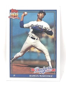 1991 Topps Baseball Card #340 - Ramon Martinez - Los Angeles Dodgers - Pitcher - Picture 1 of 2