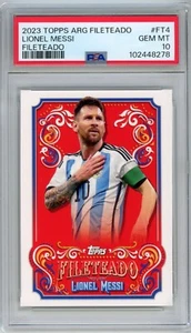 2023 TOPPS AFA ARGENTINA FILETEADO CHAMPIONS #FT4 LIONEL MESSI PSA 10 - Picture 1 of 2