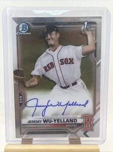2021 Bowman Chrome Jeremy Wu-Yelland Prospects Auto Autograph AA186 - RED SOX - Picture 1 of 6