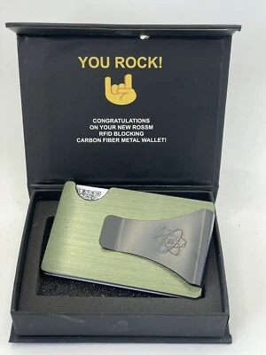 ROSSM Slim RFID Minimalist Aluminum Wallets for Men with Money Clip - Army Green - Image 1 of 4