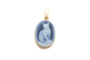14k Gelbgold Katze Anhänger - Bild 1 von 8