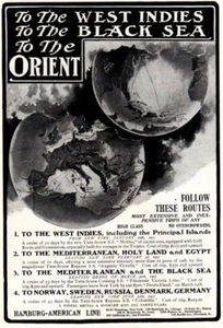 1902 AD Vintage West Indies Black Sea Hamburg American Line Ship Edison Phono - Bild 1 von 4