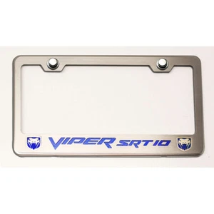 Plate Frame Blue C-Fiber "Viper SRT 10" Inlay&Fangs for 2003-2007 Dodge Viper - Picture 1 of 4