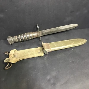 Very Nice WW2 Imperial M1 Carbine US-M4 Bayonet w/USM8 B.M. Co. Scabbard - Picture 1 of 15