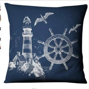 Taie d'oreiller housse de coussin mer ocean bateau 45x45 cm - Imagen 1 de 3