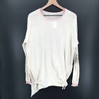 NEW Cloth by Design top Tunic Sweater Ivory pink tie sides shirt 51S155N S women