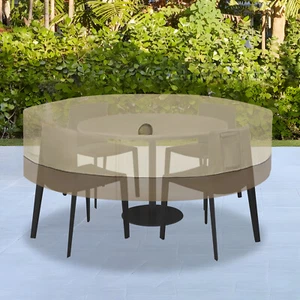 Table Cover, Round Table and Chair Set Cover, Outdoor Table Cover 240x60cm - Picture 1 of 13