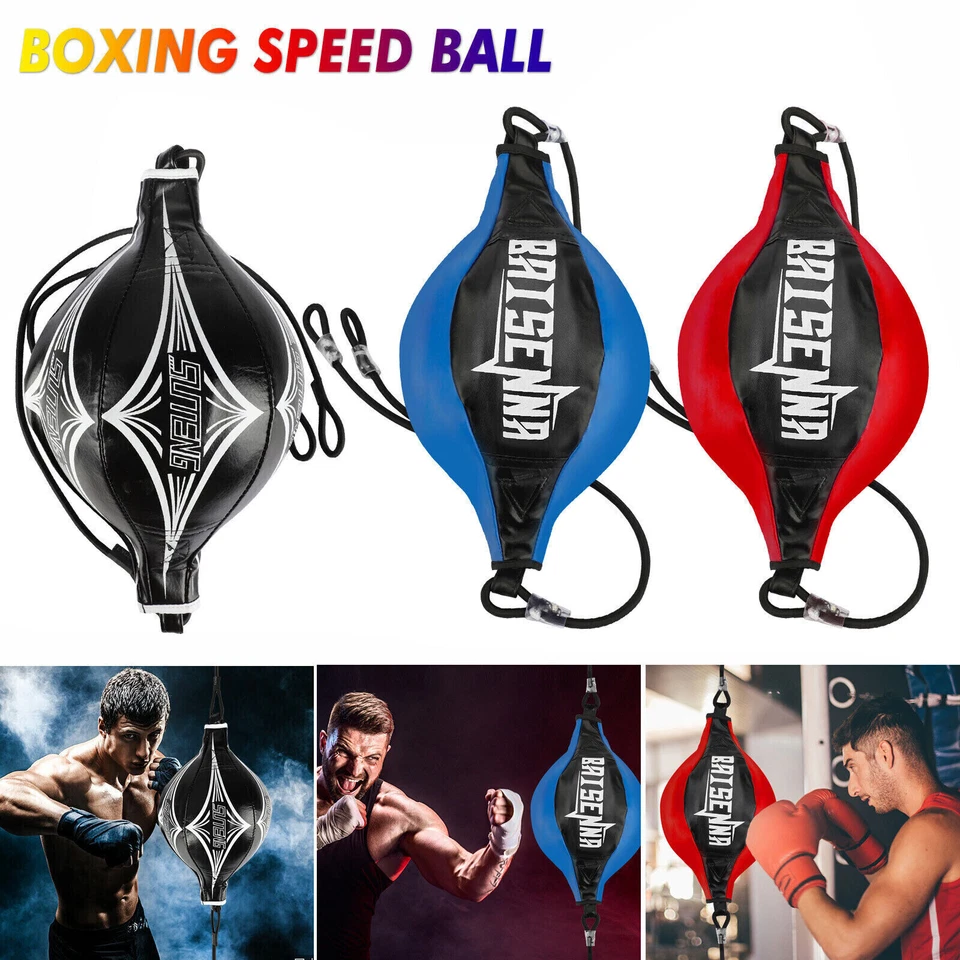 Double End Speed Ball Boxing Dodge Bag MMA Focus Punching Floor to Ceiling Rope