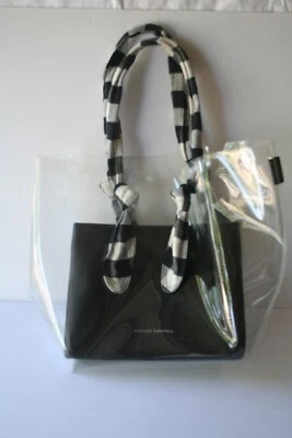 Bolso de Mano Loeffler Randall PVC Transparente con Bolsa de Cuero Inserto Asas a Cuadros de Guinga Foto 1 de 4