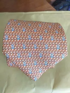Beaufort from Tie Rack 100% Silk Hidden Musical Note Orange Mens Neck Tie - Picture 1 of 2