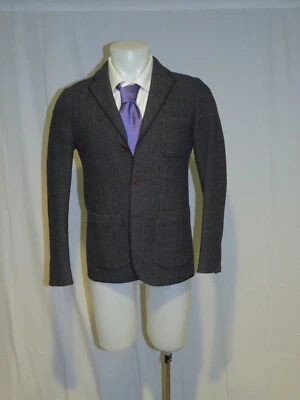 Abrigo Deportivo Hombre Gris Espiga Tweed Tres Botones Sin Decorar Talla 3 Foto 1 de 4