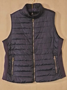 Packable Full Zip Navy Blue Puffer Vest Lightweight Atmosphere Ladies Size 16 - Picture 1 of 18