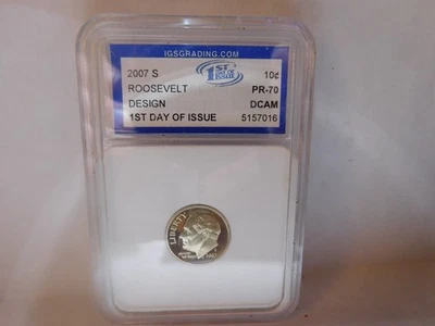 2007 S IGS PF 70 First Day of Issue Roosevelt Dime - Image 1 of 4
