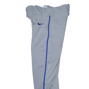 Nike Youth Size L Baseball Pants Gray Royal Blue Piped Vapor Select Gameday NWT - Picture 1 of 8