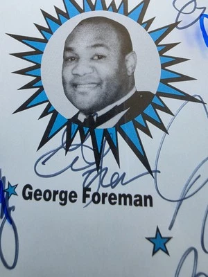 GEORGE FOREMAN AUTO RARE SPECIAL OLYMPICS  CHARITY POSTER HOUSTON TX 10/6/1987  - Image 1 of 4