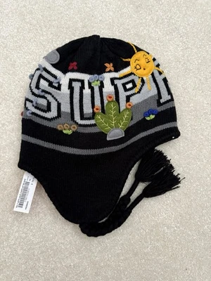 Supreme Felt Applique Earflap Beanie Black IN HAND SHIPS FAST - Image 1 of 4