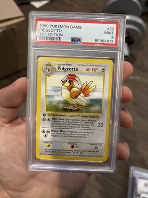 Pokemon Base Set 1st Edition Shadowless Pidgeotto PSA 9 #22 - Image 1 of 2