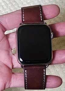 APPLE HERMES WATCH SERIES 4 HERMES LEATHER BAND 44mm GPS +LTE - Photo 1 sur 21