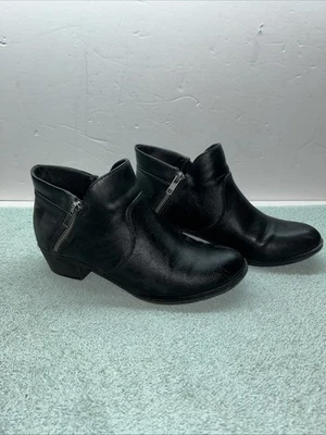 Botines Abby AMERICAN RAG para mujer negros de cuero sintético liso talla 8 M Foto 1 de 4