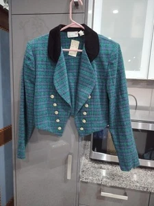 VINTAGE 80'S SCARLETT SHORT JACKET SIZE 13 NWT GLIK'S SHOULDER PADS - Picture 1 of 5