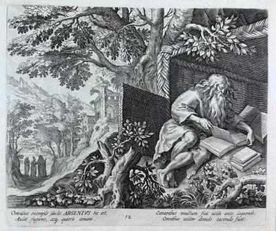 Sadeler, Raphaël nach Vos Martin de, Heiliger Arsenius um 1600 Kupferstich  - Bild 1 von 4