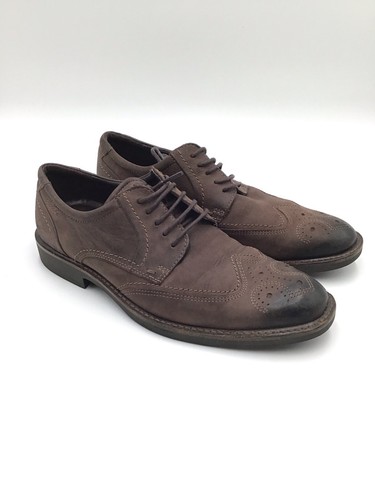 Oxford Ecco marrone pelle stringata punta alare uomo 39