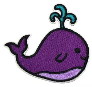 Patch Sew On Iron On Embroidered Clothing Hats Jackets Coat Whale Sea New A294 - Picture 1 of 3
