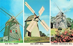 Postcard MA Cape Cod Massachusetts-West Harwich-Chatham-Eastham-Wind Mills C20 - Picture 1 of 4