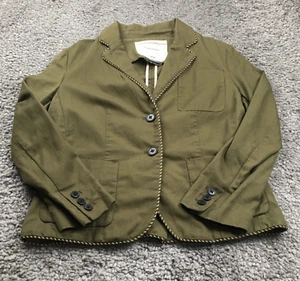 Cartonnier Anthropologie Womens Blazer Sz 6 Green Button-Up Pockets EUC - Picture 1 of 11