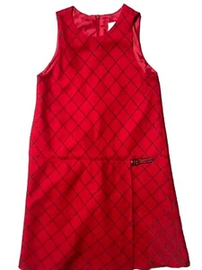 Jacadi Sleeveless Red Jumper Sleeveless Wool Holiday Dress Size 8 VTG - Picture 1 of 8