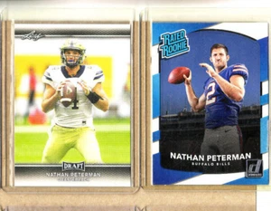 Nathan Peterman - 2 Card Rookie Lot-1 2017 Leaf+1 2017 Donruss Rated Rookie-Mint - Picture 1 of 1