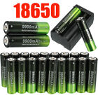 100x Battery 3.7v Rechargeable Batteries Lithium Charger for Flashlight Lot