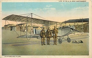Postal Avión Primera Guerra Mundial Ejército de Estados Unidos Aviadores Acantonamiento WB 1918 - Imagen 1 de 2