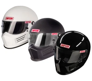 Simpson Bandit Helmet/Lid SA2020 White or Black Pre Drilled Holes M6 - XS to XXL - Picture 1 of 7