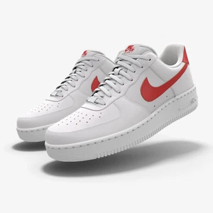 NlKE Air Force 1 White Red Faux Leather Marty McFly FZ6768-100 Men's Sneakers US - Picture 1 of 11