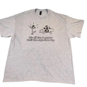 T-shirt grafica Gildan DryBlend maglietta divertente umorismo polizia 2XL - Foto 1 di 11
