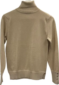 River Island Gold Metallic Roll Neck Top UK 10 - Imagen 1 de 4