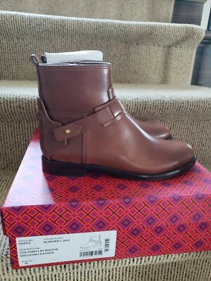 Botín de Vestido Tory Burch Sofia 60MM Cuero Negro Logo, Talla 6 ¡NUEVO EN CAJA! Foto 1 de 4