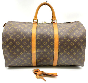 Authentic  Louis Vuitton Monogram Keepall 55 M41424 Boston Bag NS050026
