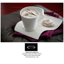 2 Sets Villeroy & Boch Wave CAFFE Espresso Coffee Tea Cups Saucers Spoons