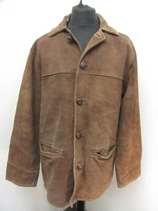 VINTAGE AVIREX RAW LEATHER DONKEY DUSTER JACKET SIZE M+ FITS XL - Picture 1 of 18